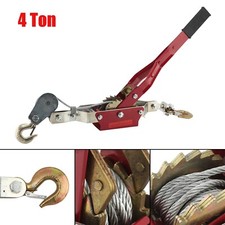 Heavy Duty 4 Ton 2 Hook Cable Puller Hand Winch Turfer For Caravan Boat Trailer