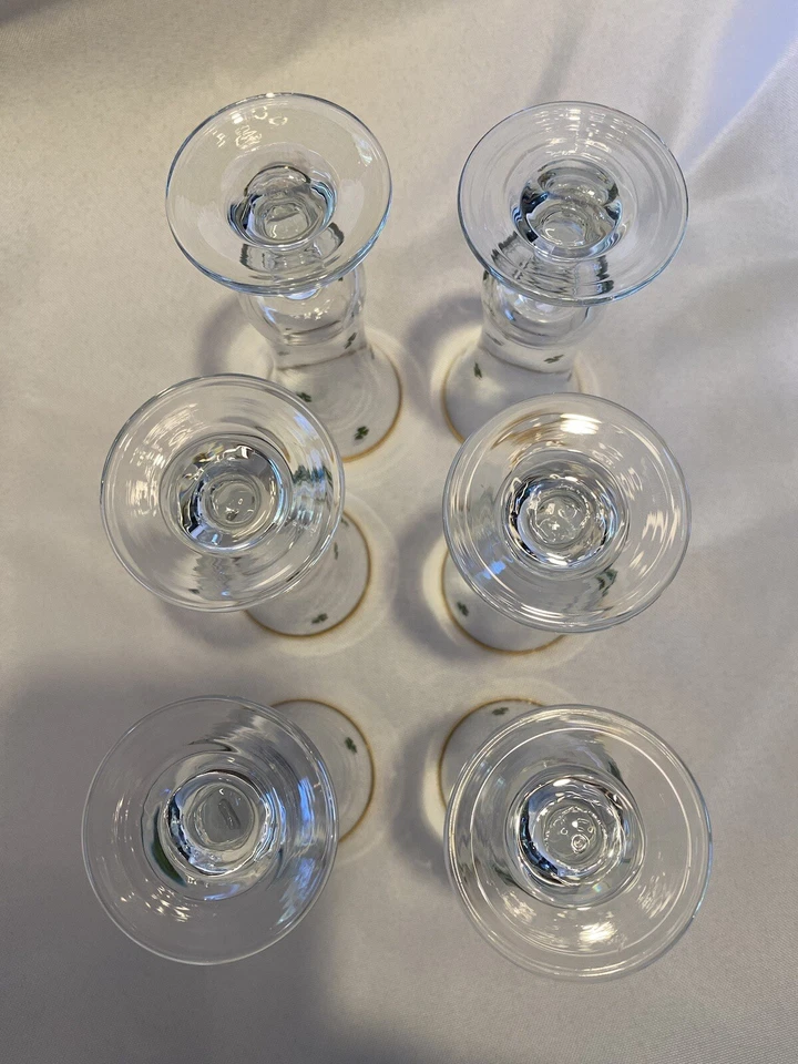 Vintage Irish Clover Glasses With Gold Rim Set of Six - Image 4 of 4