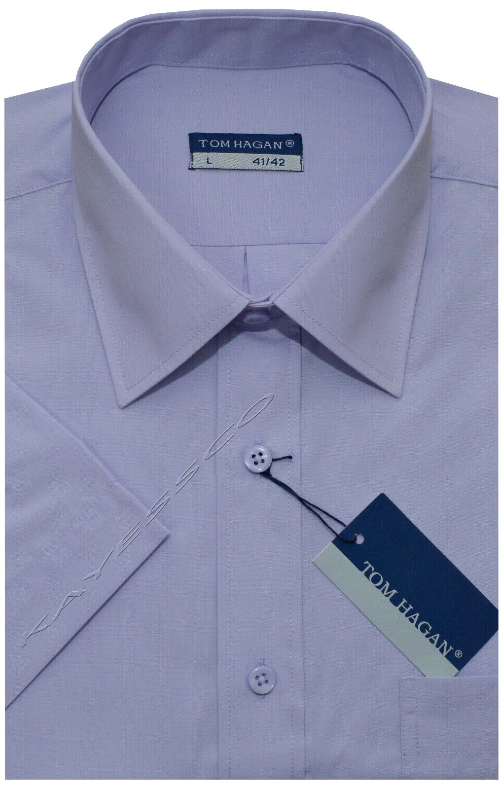 New Mens Short Sleeve Poly Cotton Plain Shirt M - XXL By Tom Hagan | eBay