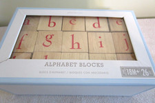 Pottery Barn Baby Alphabet blocks wooden set 26 blocks - lower case letters