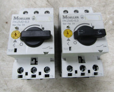   2 MOELLER PKZM0-6.3 MOTOR PROTECTOR CIRCUIT BREAKER 3 POLE 600 VAC LOT OF 2