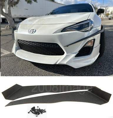 V2 Pair Black ABS Front Bumper Lip Canard Splitter Diffuser For 13-16 Scion FRS