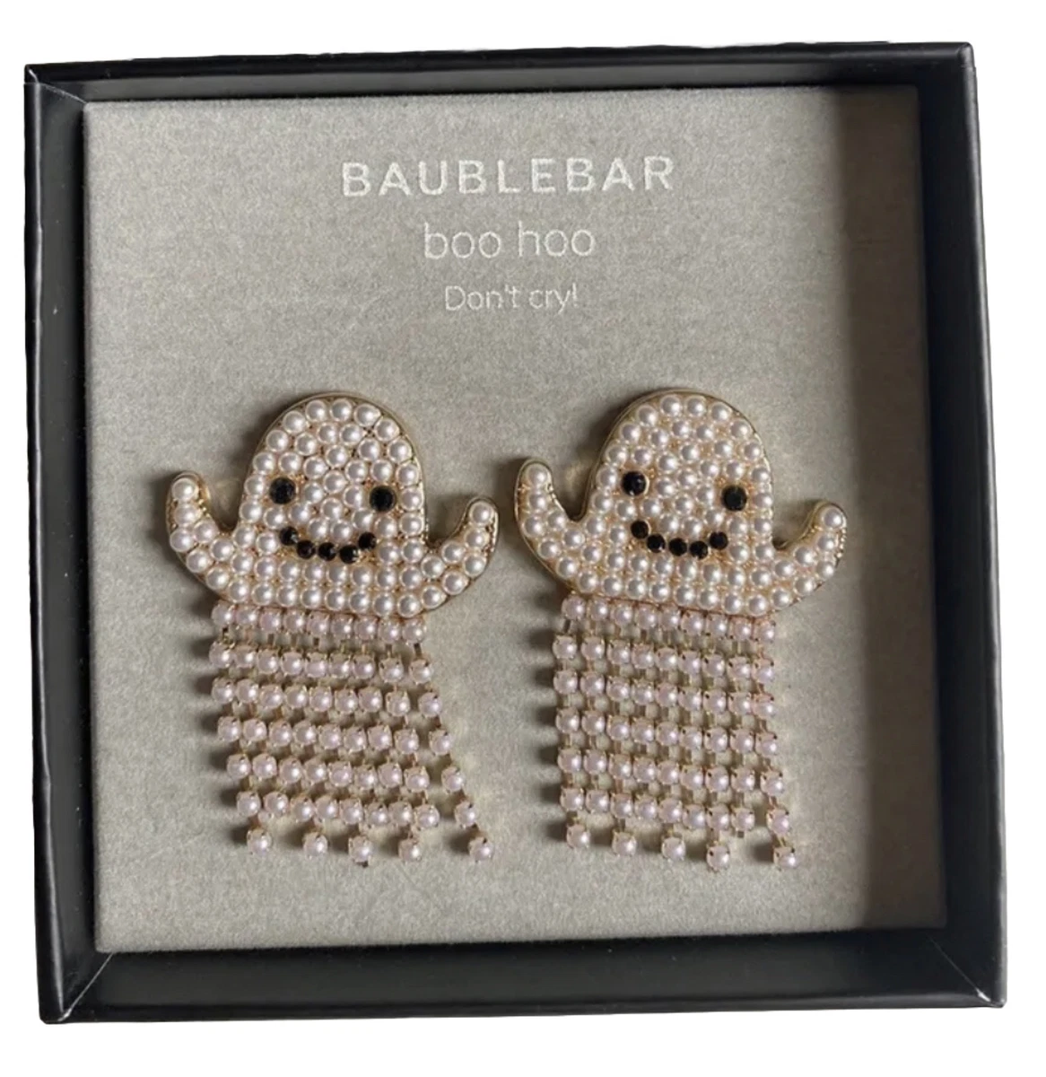 BaubleBar Boo Hoo Don t Cry Dancing Ghost Pearl Halloween Earrings Jewelry
