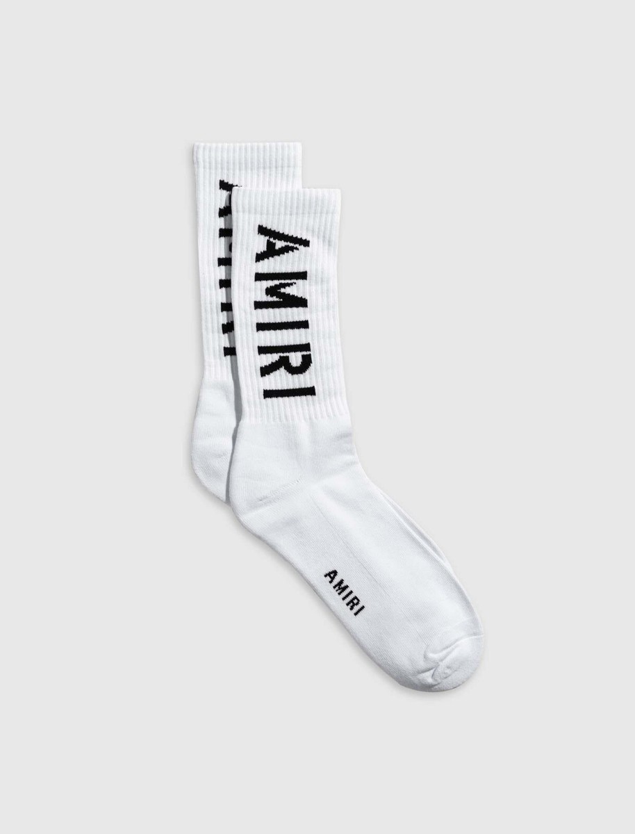 Amiri Stencil LOGO Crew Ribbed Socks Size 43-44 ( Size 10-11 Amiri Stencil LOGO Crew Ribbed Socks Size 43-44 ( Size 10-11