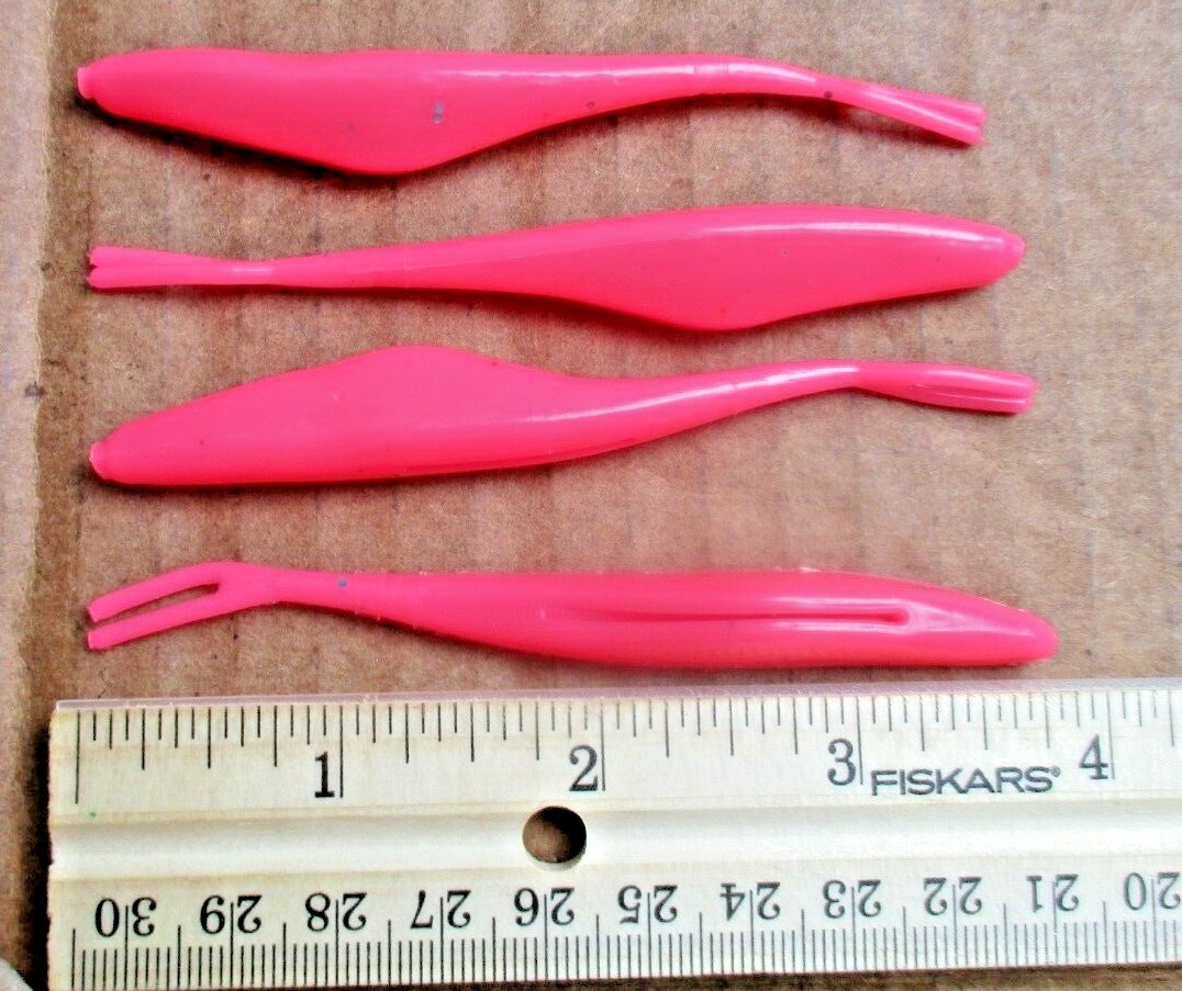 20ct BUBBLEGUM PINK 3.8" Baby SUPER FLUKES Bass Fishing Baits Saltwater Lures - Image 2