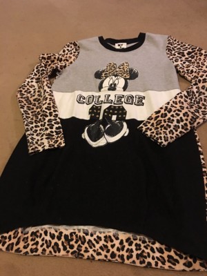 NY&LON Monnalisa MINNIE MOUSE LEOPARD UND SCHWARZES SWEATSHIRTKLEID ALTER 12