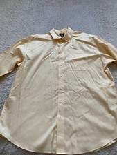 Jos. A. Bank Traveler Men Long Sleeve Button-Up Shirt Yellow Size 17 34