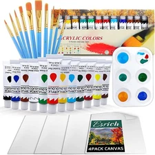 Lienzos De Canvas Para Pintar En Acrilico y Pinturas De Oleo Lienzo 12 Set ys