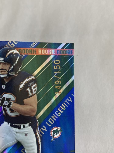 2004 Leaf Rookies & Stars Longevty Sapphire /150 Wes Welker #185 Rookie Card RC - Picture 4 of 7