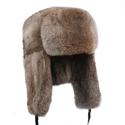 Sombrero de trampero de piel de conejo real para hombre invierno ruso Ushanka sombrero de aviador oreja - Imagen 2 de 24