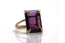 Natural Amethyst Ring 18k Rose Gold Plated Handmade Ring Rose Gold Bridal Ring