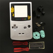 GBC Nintendo Game Boy Color Housing Shell Screen Silver Pikachu USA 