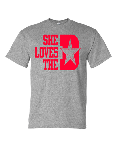 Dallas Cowboys She Loves The D T-Shirt All Colors + Sizes S-5XL & Youth Kids - Picture 29 of 30