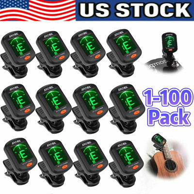 LCD Clip On Chromatic Acoustic Electric Guitar Bass Ukulele Banjo Violin Tuner
