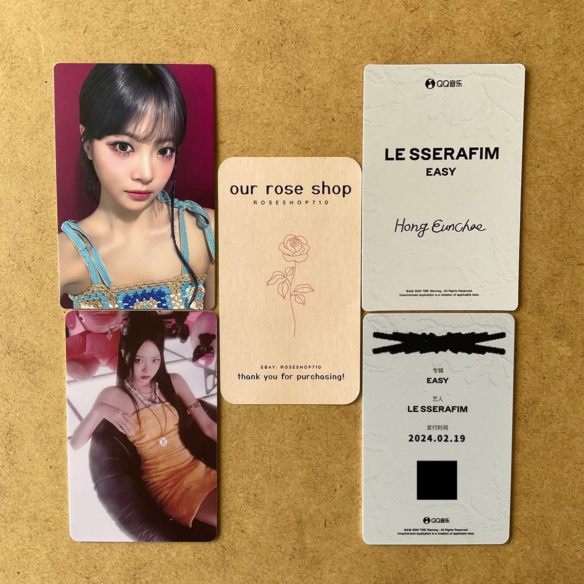 LE SSERAFIM Easy QQ Music Smart Preorder Benefit POB China LE SSERAFIM Easy QQ Music Smart Preorder Benefit POB China