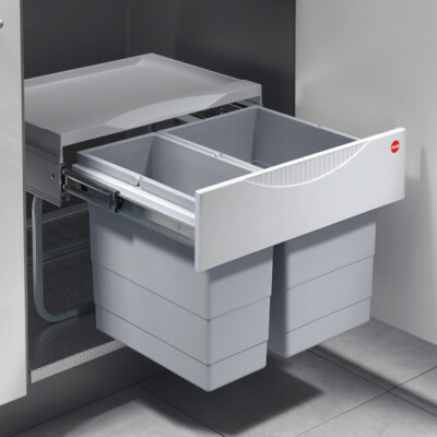 HAILO 30L Tandem-Abfalleimer für 500 mm Schrank (1 x 12 l, 1 x 18 l)