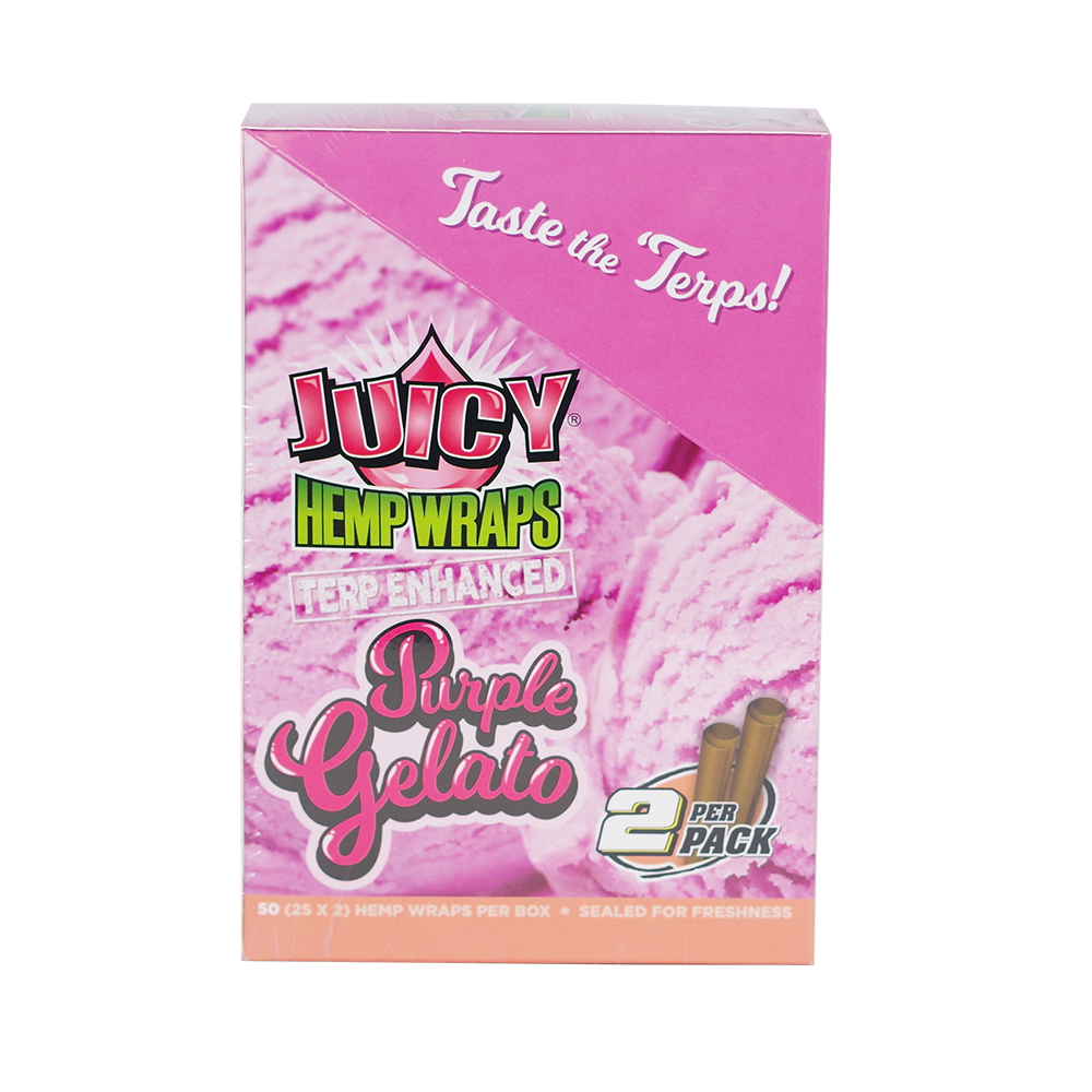 Juicy Jay’s Wraps Purple Gelato Flavor 25 Packs/2ct Box Fast Shipping