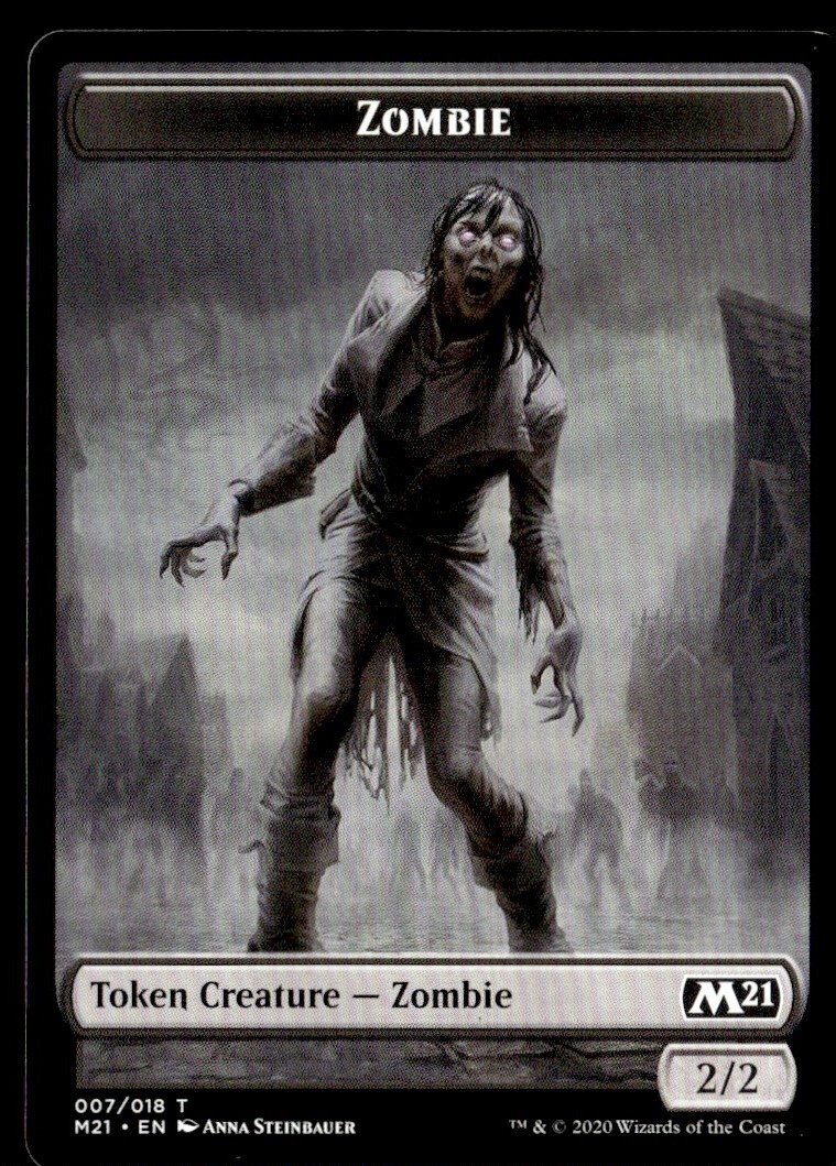 2020 Magic Core Set 2021 Zombie Token Common #7 MTG Card