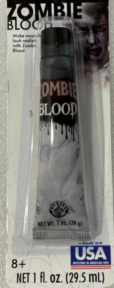 红宝石“僵尸血”1 盎司万圣节管或 CosPlay 化妆 - 全新 2 件装 — 第 2/3 张图片
