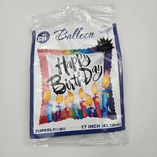Happy Birthday Polka Dot Candles 18 Inch Mylar-Foil Balloon Pkg/5