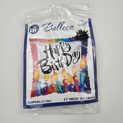 Happy Birthday Polka Dot Candles 18 Inch Mylar-Foil Balloon Pkg/5