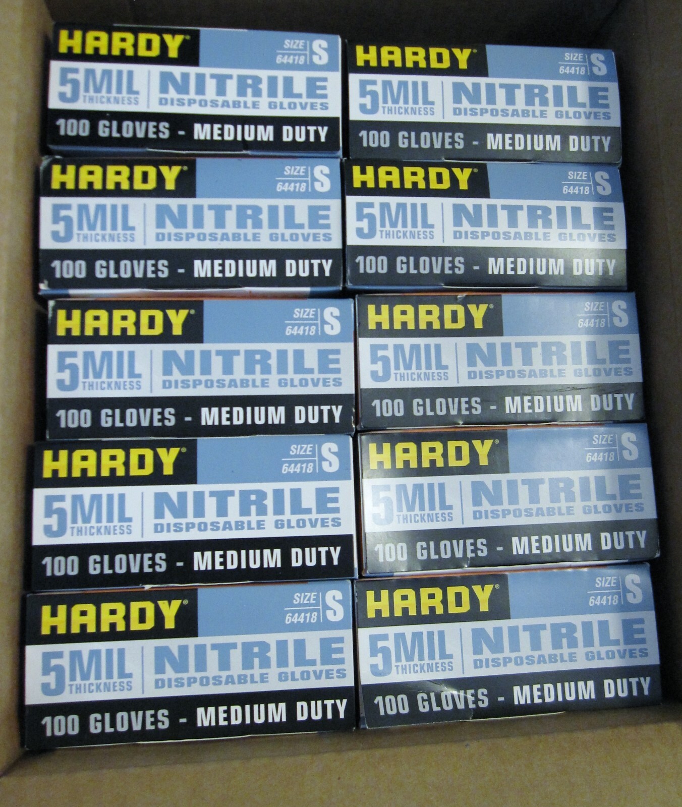 1000 Hardy Nitrile Gloves 5 MIL Powder Free Medium Duty Disposable S M