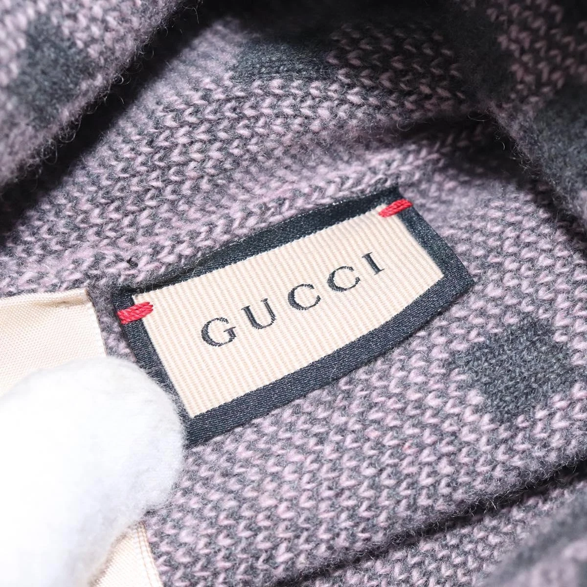 GUCCI GG Berretto Tessuto Maglia Tela Cashmere M Rosa 676827 Autentico am8353