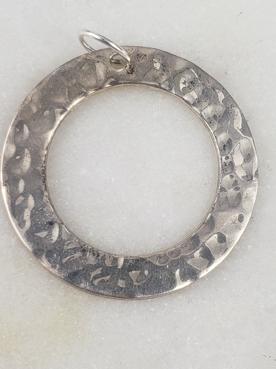 Vintage Sterling Hammered Silver Ring Pendant 4.7 Grams | eBay