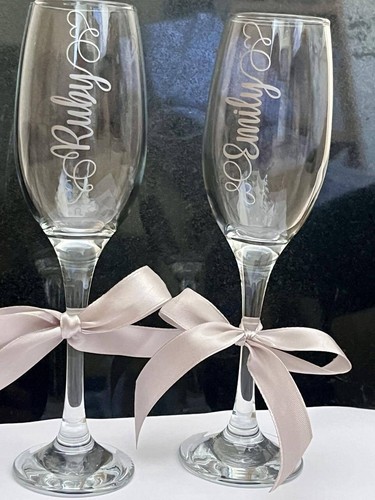 Personalised Any Name Birthday Hen Party Prom Champagne Flute Glass Rose Gold - 第 3/3 張圖片