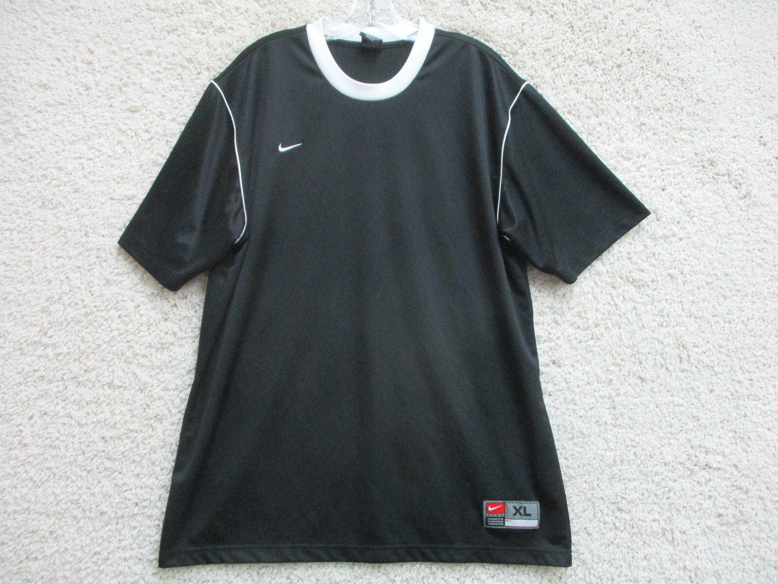 Nike Shirt Extra Large Adult Black Athletic Dri Fit Stretch Swoosh #15 Mens XL