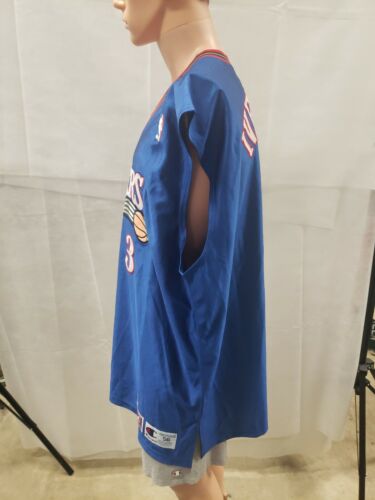 NWT Allen Iverson Champion Authentic Philadelphia 76ers Jersey 56 Blue - Picture 5 of 12