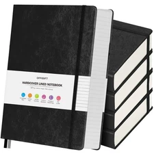 5 Pack College Ruled Notebook, 312 Numbered Pages Thick Notebooks Bulk, 100gs...