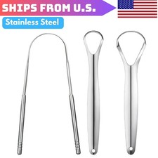 3 PCS Metal Tongue Scraper, Tongue Scrapers for Adults Kids, Stainless Steel