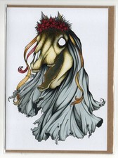 Mari Lwyd Gru&szlig;karte Alternative walisische Folklore Weihnachtskarte
