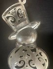 Lenox Sparkle & Scroll Silver Clear Gem Snowman Christmas Ornament — photo 2