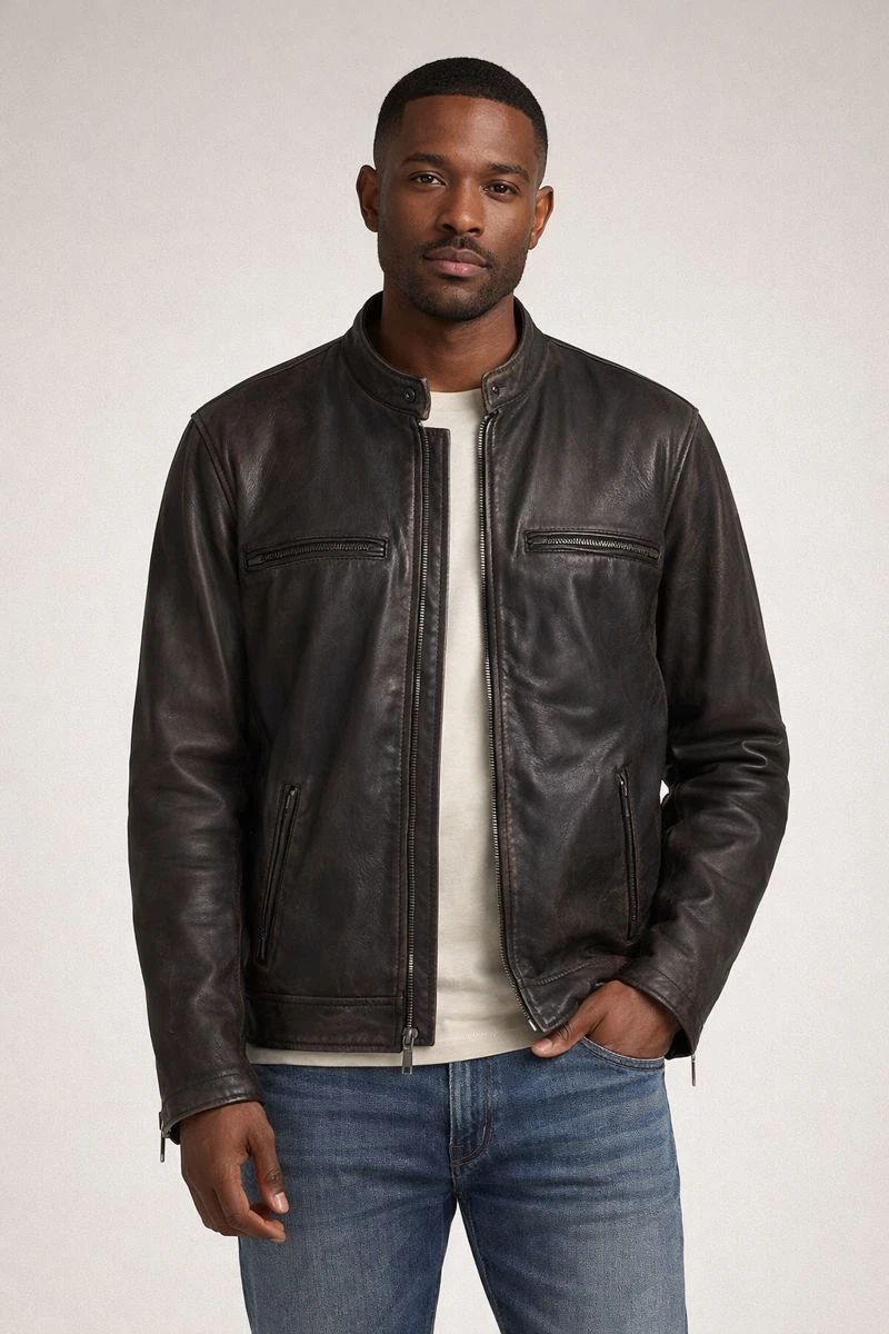 washed leather jacket products for sale | eBay