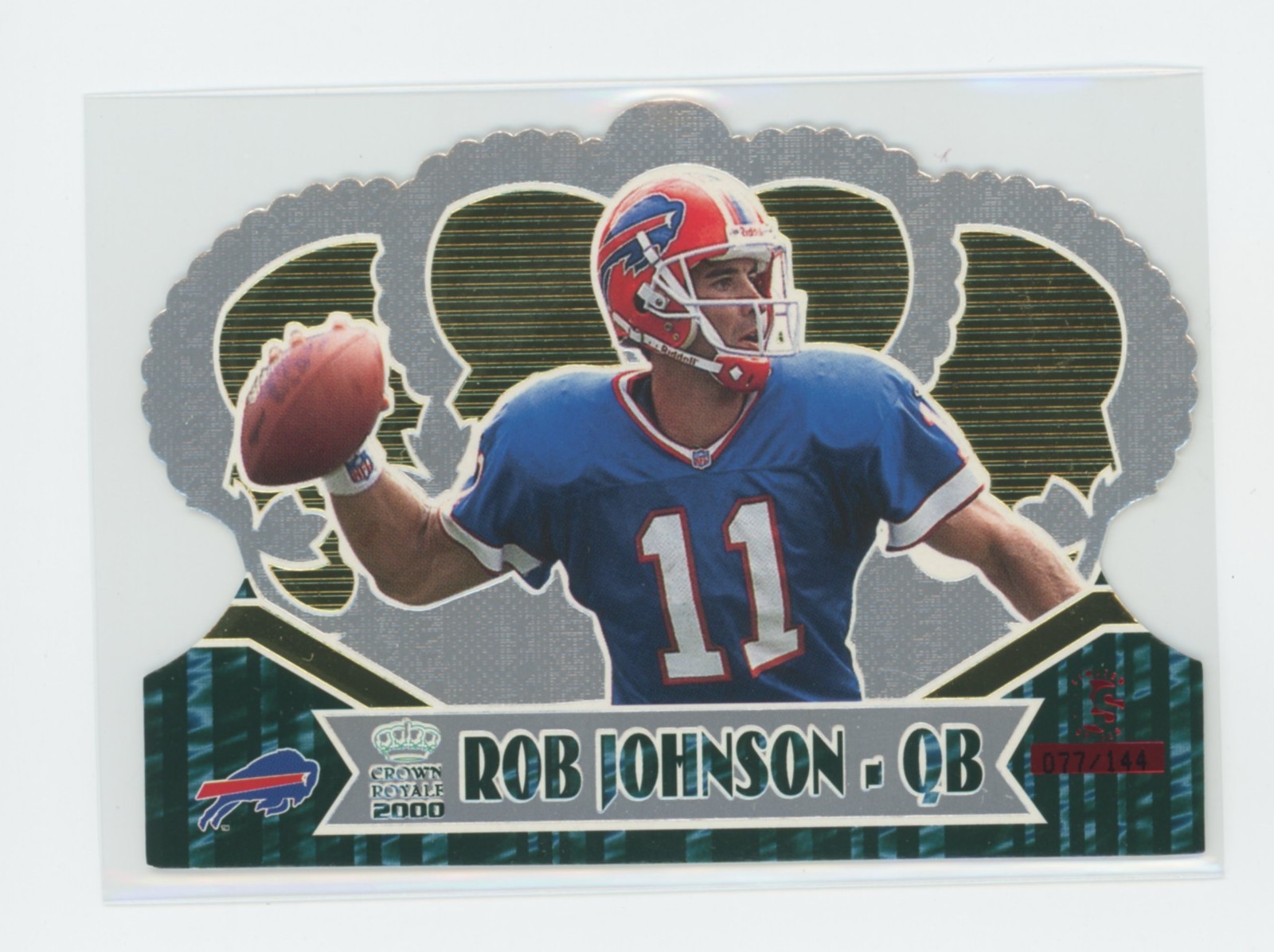 FAST SHIP 2000 Pacific Crown Royale - Rob Johnson #11 /144 Bills RC Die Cut