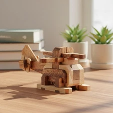 Helicopter Kumiki - 3D Brain Teaser Wooden Puzzle