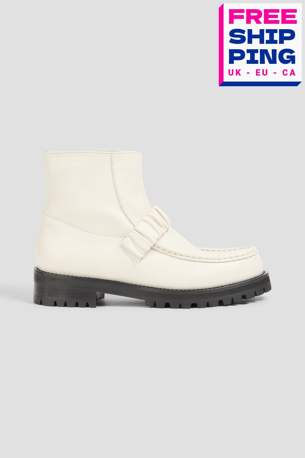 RRP€300 ELLEME Leather Ankle Boots US6 UK3 EU36 White Made in Italy