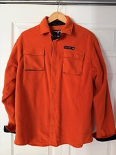 Vintage Polo Sport Ralph Lauren Orange Fleece Shirt Jacket USA Made L