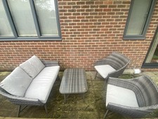 Kettler Rattan Patio Furniture - Small Couch, 2 Chairs And Table 