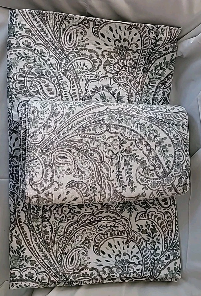 Juego de mantel y servilletas EnVogue cachemira gris y azul botánico oblongo cabaña Foto 3 de 4