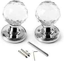 65Mm Crystal Large Door Knob  Glass Door Handle Clearwith DIY Screw Set for Inte