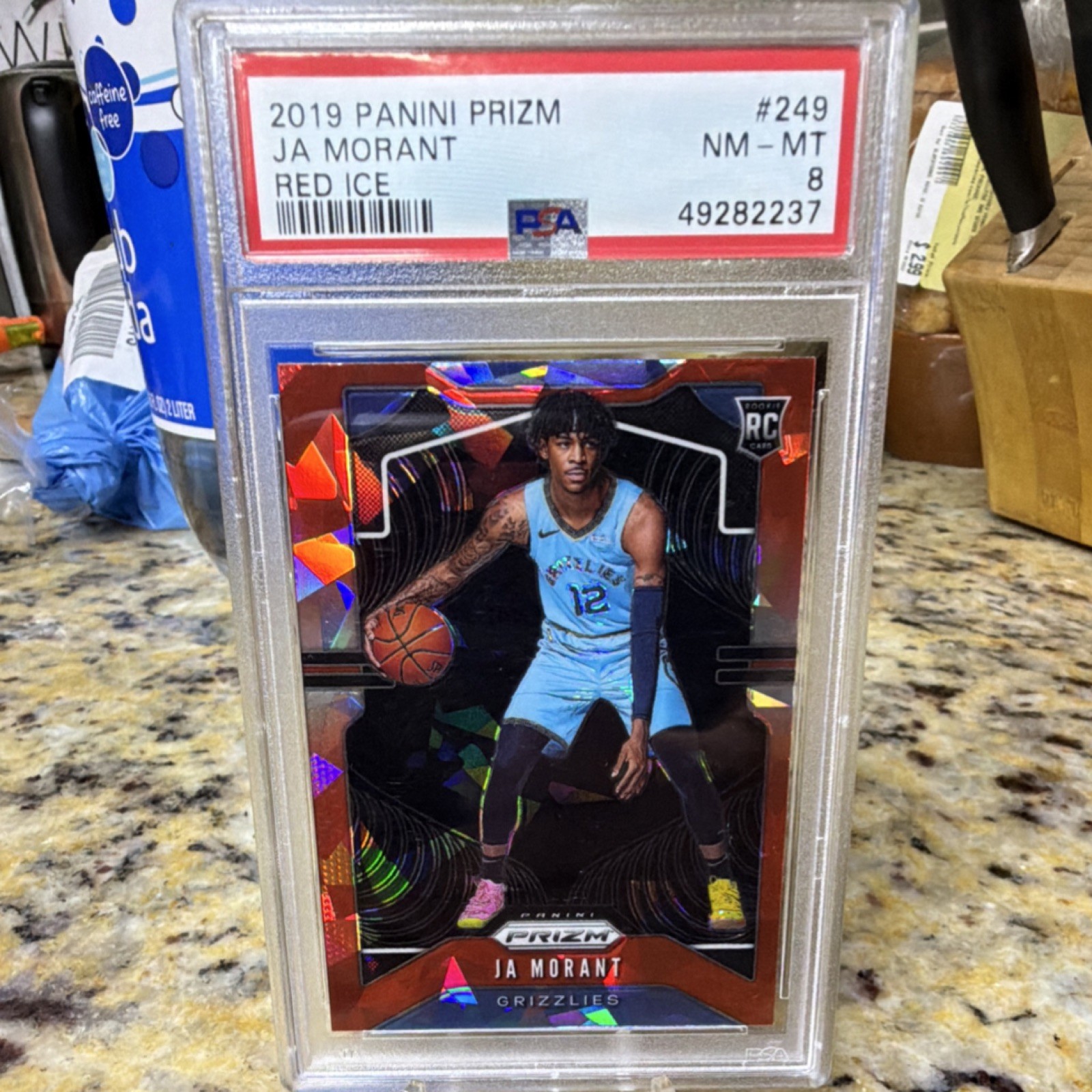 Panini 2019-20 Prizm Ja Morant #249 Red Ice Prizm Rookie PSA 8 Grizzlies