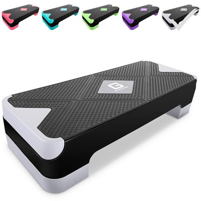 Adjustable Workout Aerobic Stepper, Aerobic Exercise Step Platform with 2 Ris...