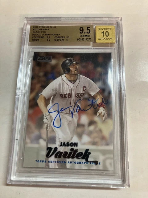 BGS 9.5 10 Auto 2017 Stadium Club Autogramme Black Foil Jason Varitek