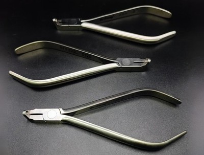 Lot of 3 Hu-Friedy Angulated Bracket Removing Pliers, Long Handle 678-220L