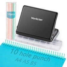 Binding Machine for Planner： Metal 10 Hole Punch&Multi Color 30 Hole Loose Le...