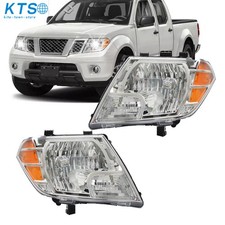 For 2009-2021 Nissan Frontier Truck Chrome Headlights Headlamps Left&Right Pair