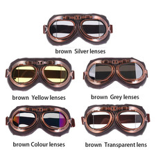 Vintage Copper Frame Steampunk Motorcycle Goggles Sunglasses Retro Riding Travel